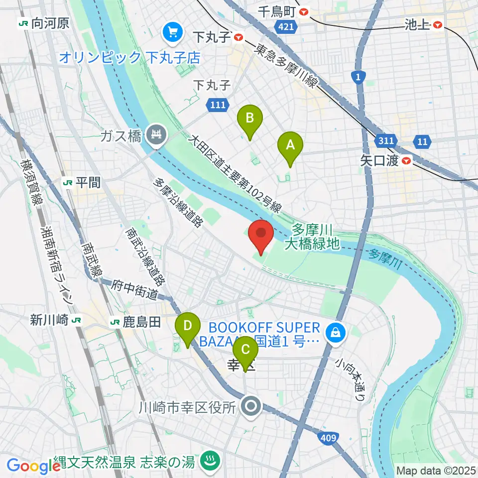 古市場野球場周辺のホテル一覧地図
