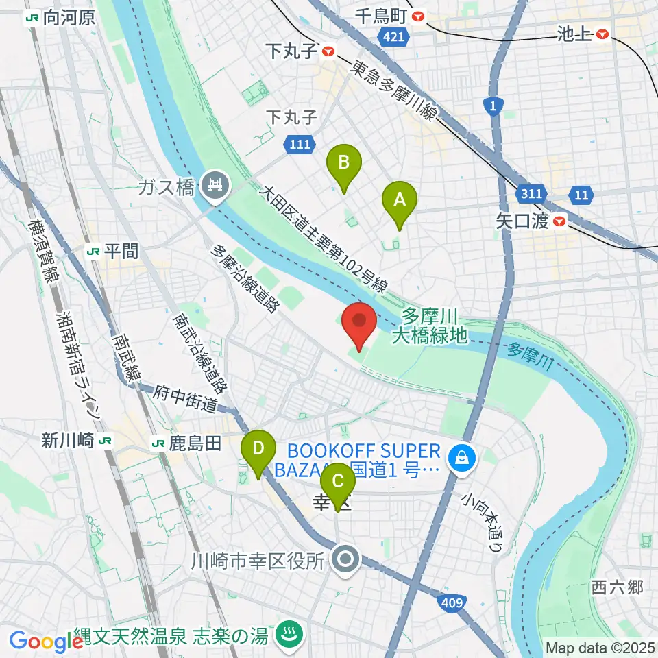 古市場野球場周辺のホテル一覧地図