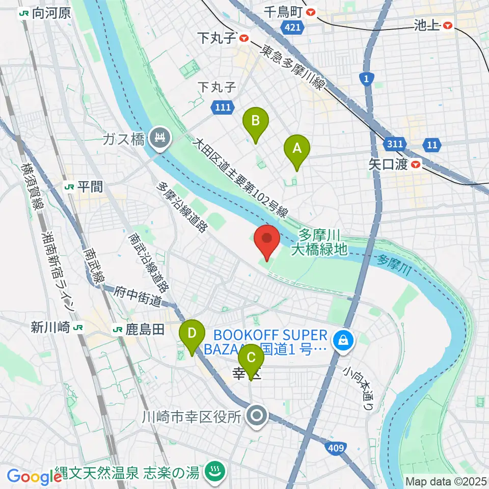 古市場野球場周辺のホテル一覧地図