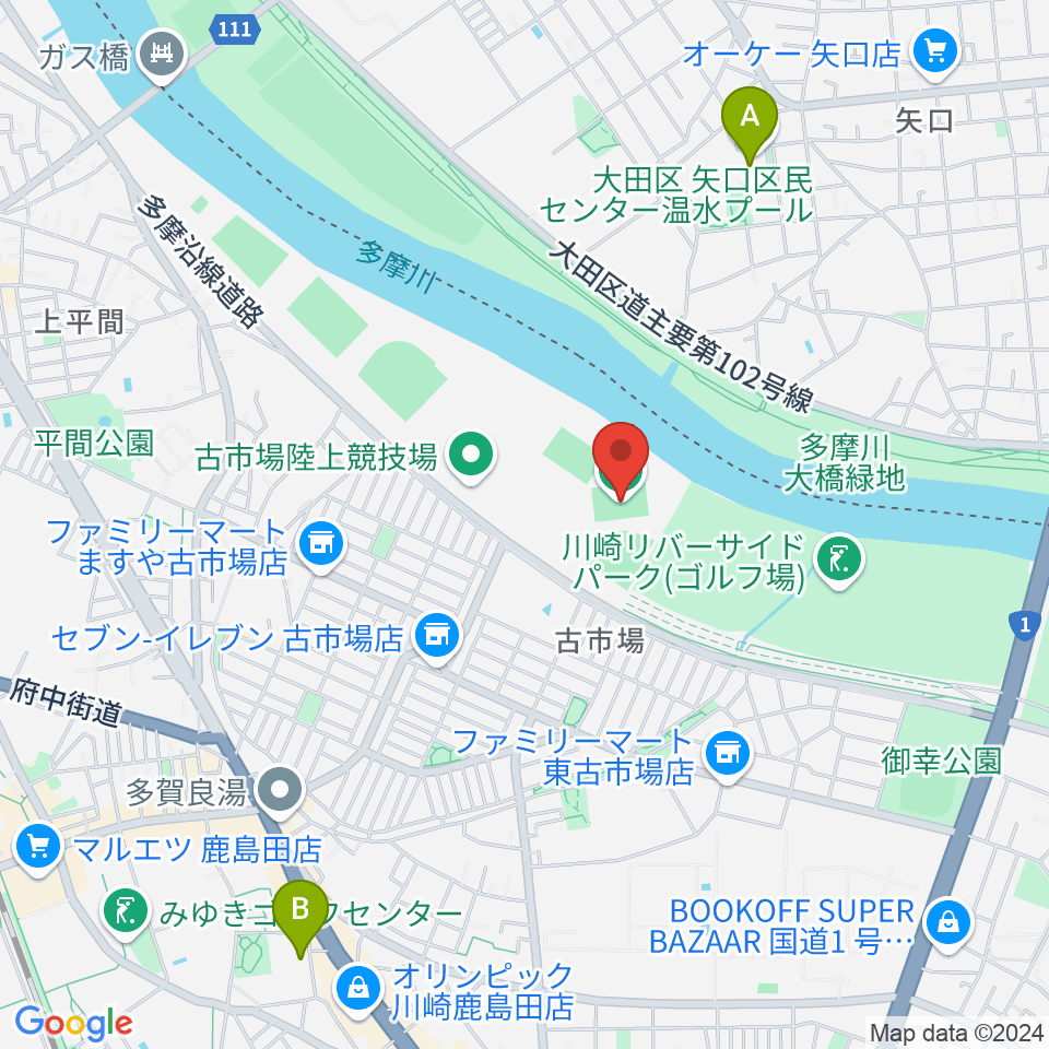 古市場サッカー場周辺のホテル一覧地図