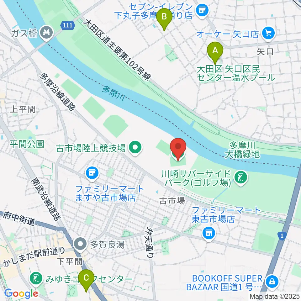 古市場サッカー場周辺のホテル一覧地図