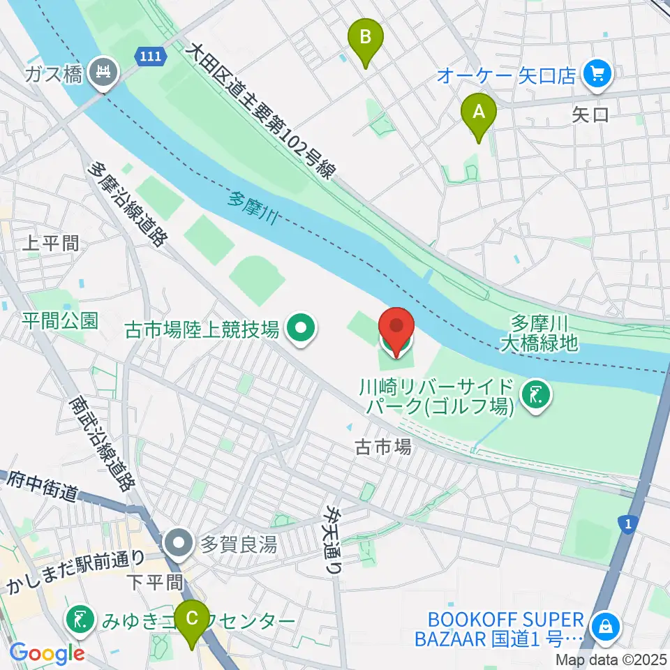 古市場サッカー場周辺のホテル一覧地図