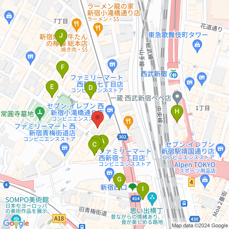 音楽スタジオMUSIC MAN周辺のホテル一覧地図