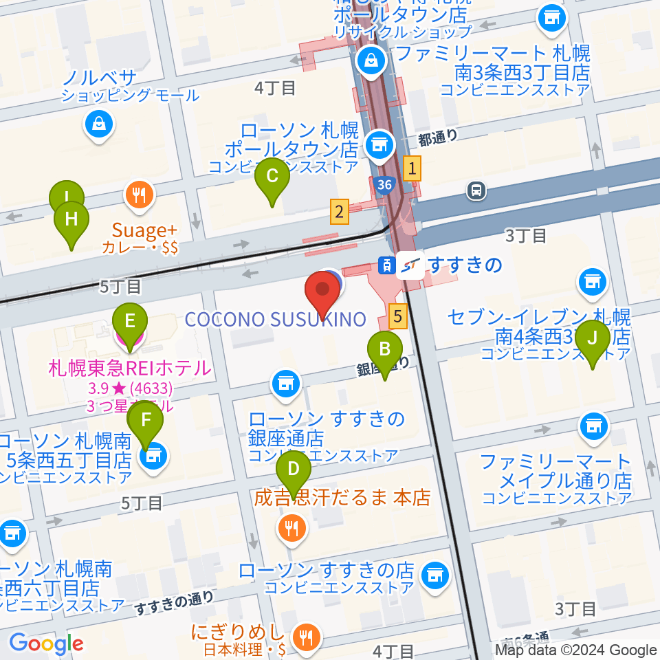 TOHOシネマズすすきの周辺のホテル一覧地図