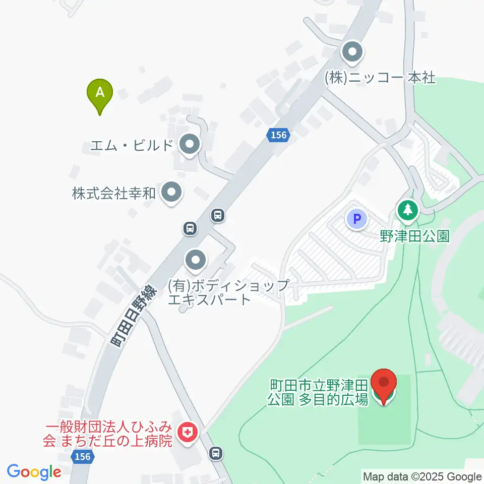 野津田公園多目的広場周辺のホテル一覧地図