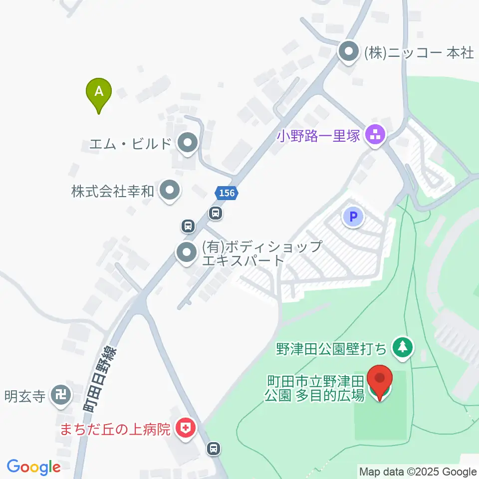 野津田公園多目的広場周辺のホテル一覧地図