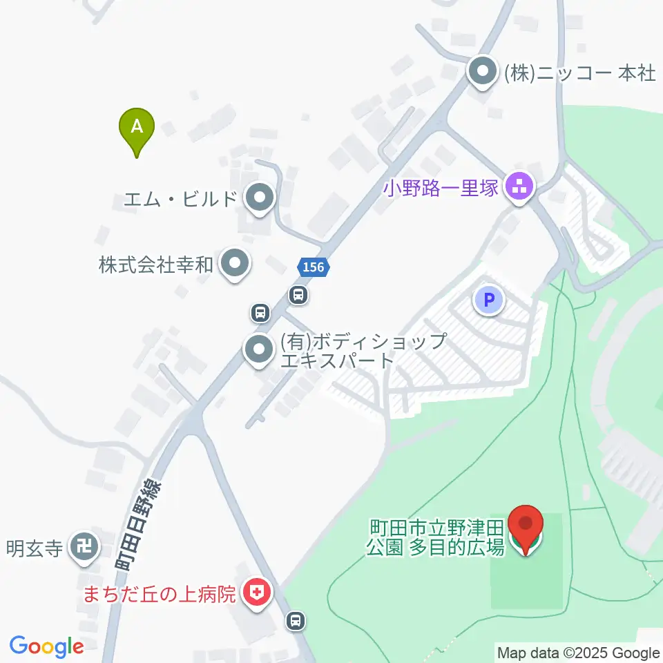 野津田公園多目的広場周辺のホテル一覧地図