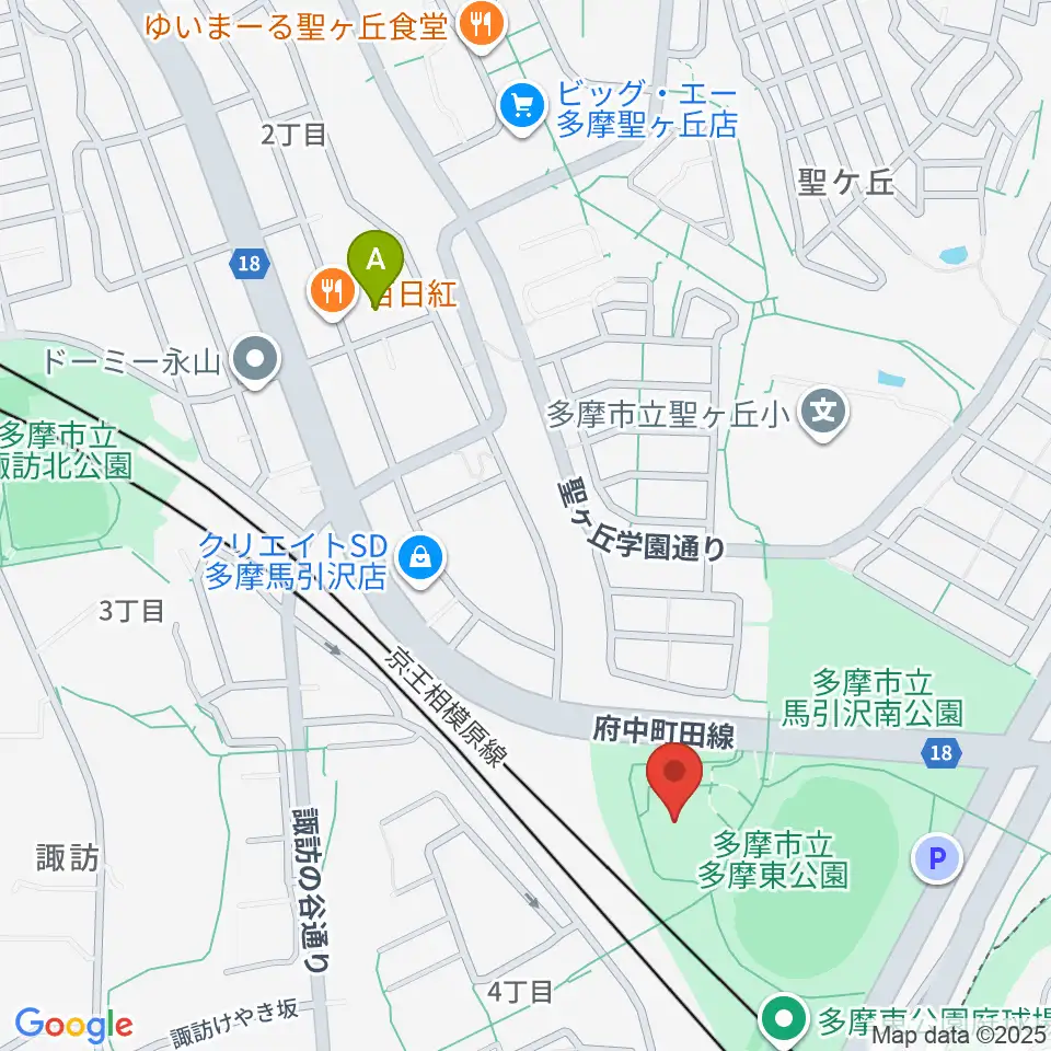 多摩市立武道館周辺のホテル一覧地図