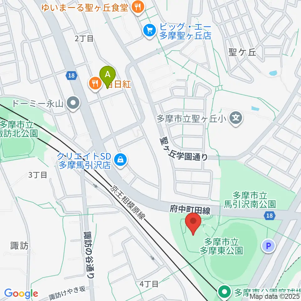 多摩市立武道館周辺のホテル一覧地図