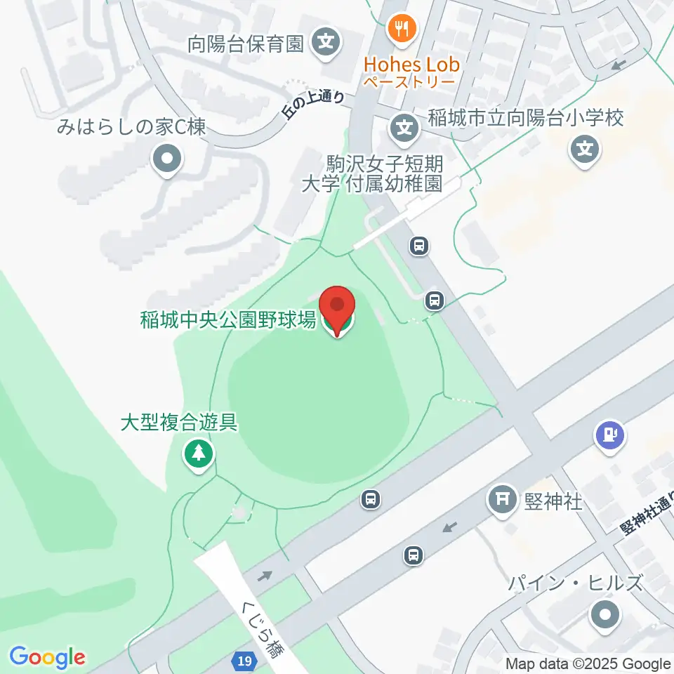 稲城中央公園野球場周辺のホテル一覧地図
