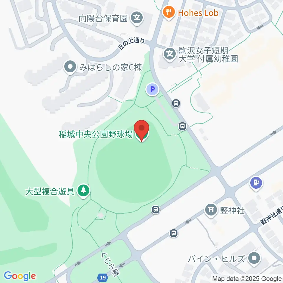 稲城中央公園野球場周辺のホテル一覧地図