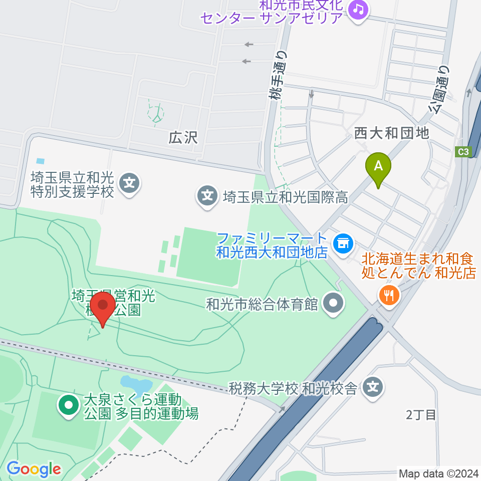 和光市総合体育館周辺のホテル一覧地図