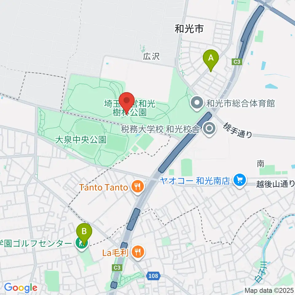 和光市総合体育館周辺のホテル一覧地図