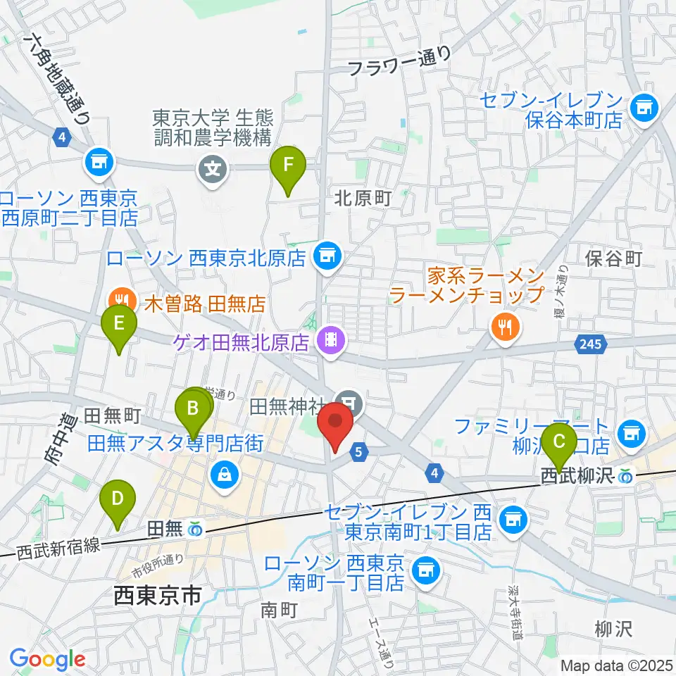 J:COMコール田無周辺のホテル一覧地図