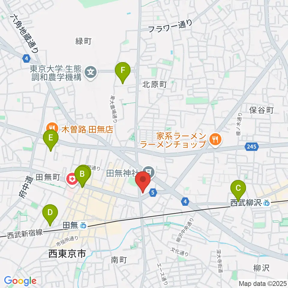 J:COMコール田無周辺のホテル一覧地図