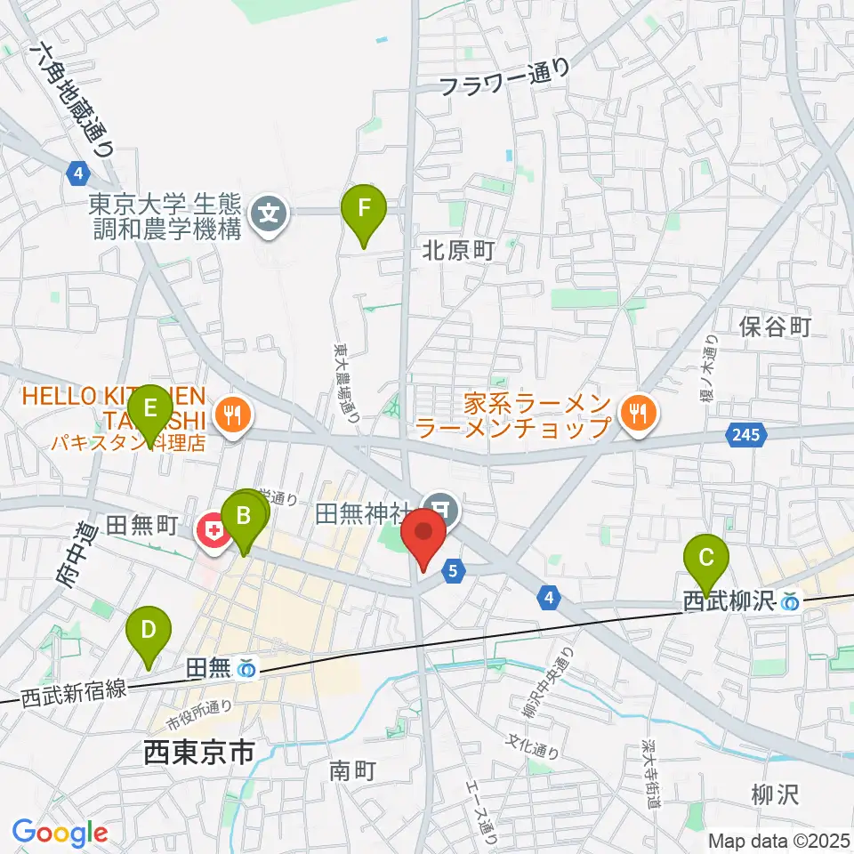 J:COMコール田無周辺のホテル一覧地図