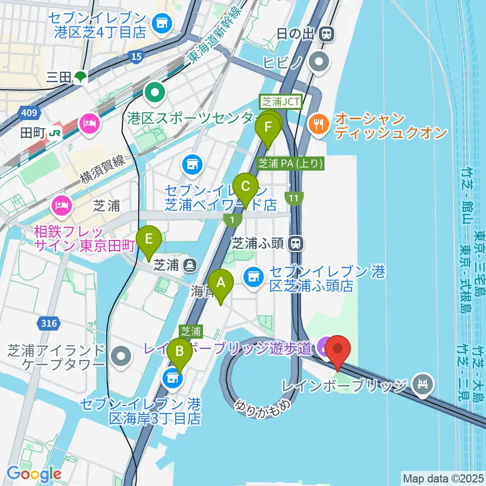 芝浦南ふ頭公園運動広場周辺のホテル一覧地図