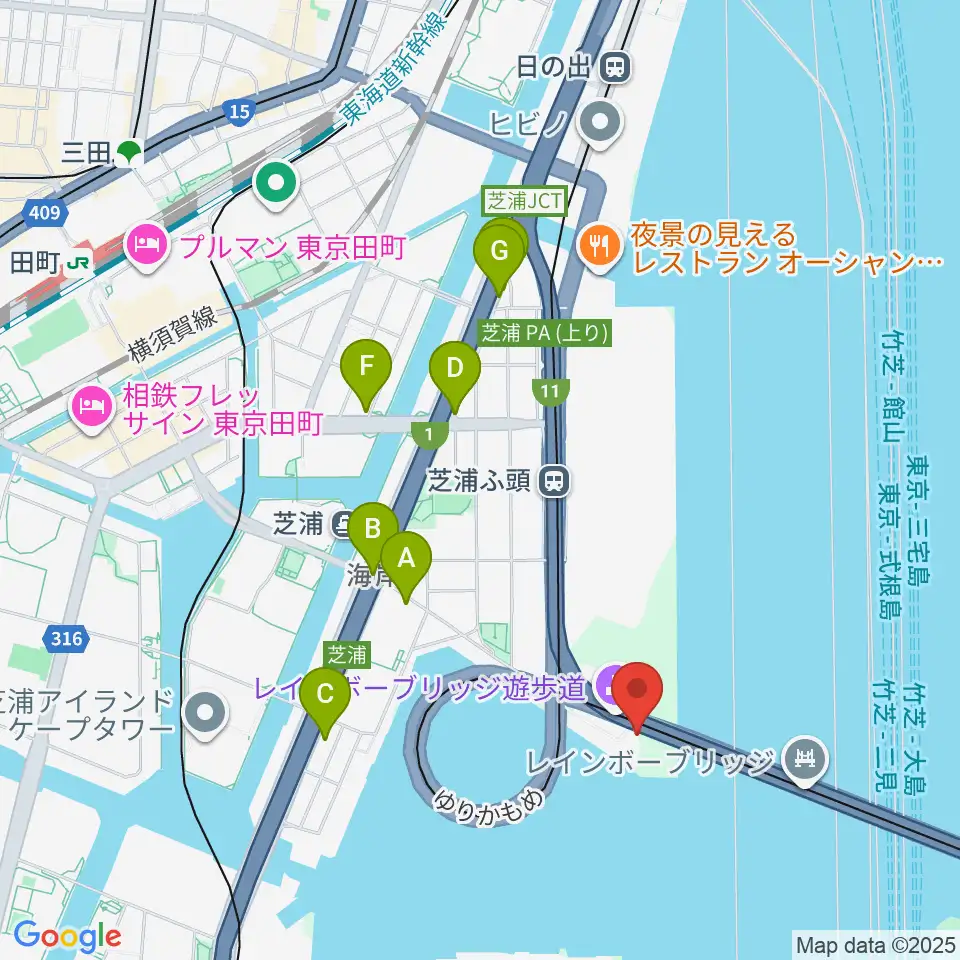 芝浦南ふ頭公園運動広場周辺のホテル一覧地図