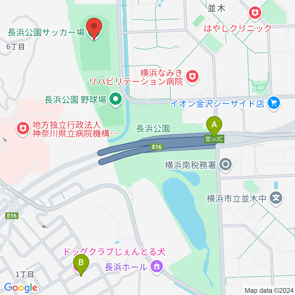 長浜公園サッカー場周辺のホテル一覧地図