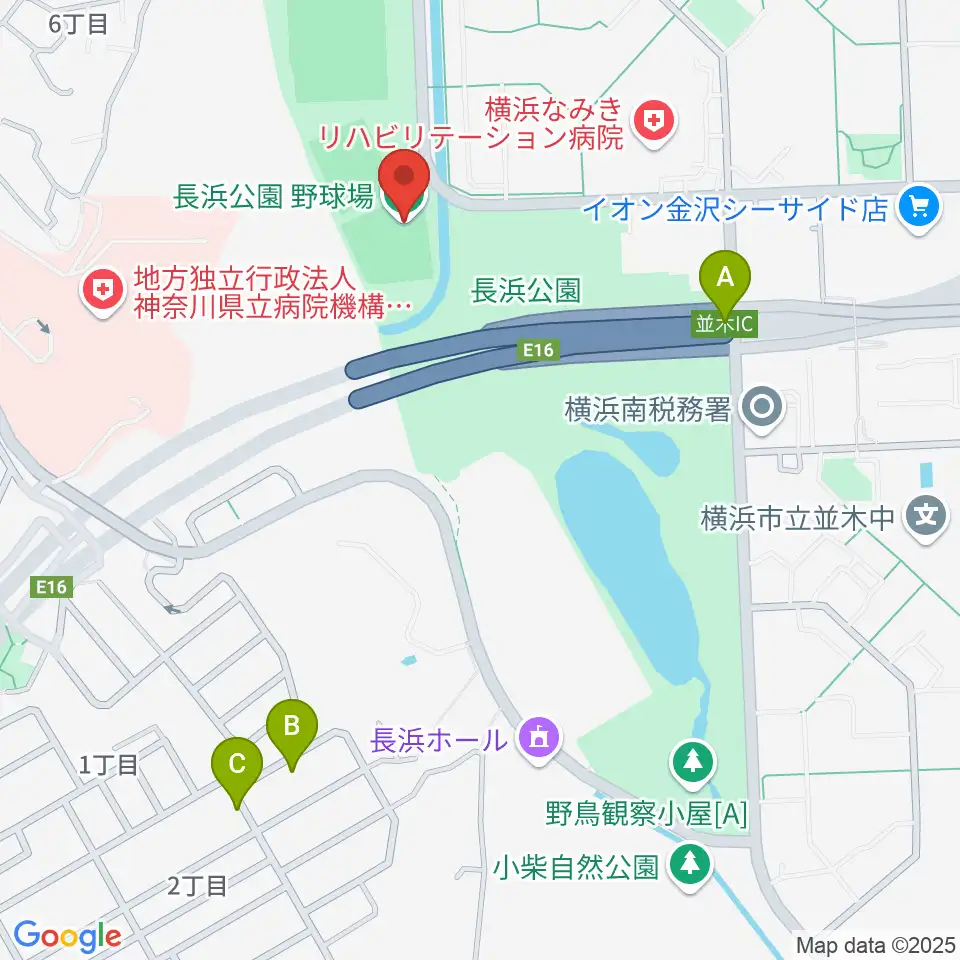 長浜公園野球場周辺のホテル一覧地図