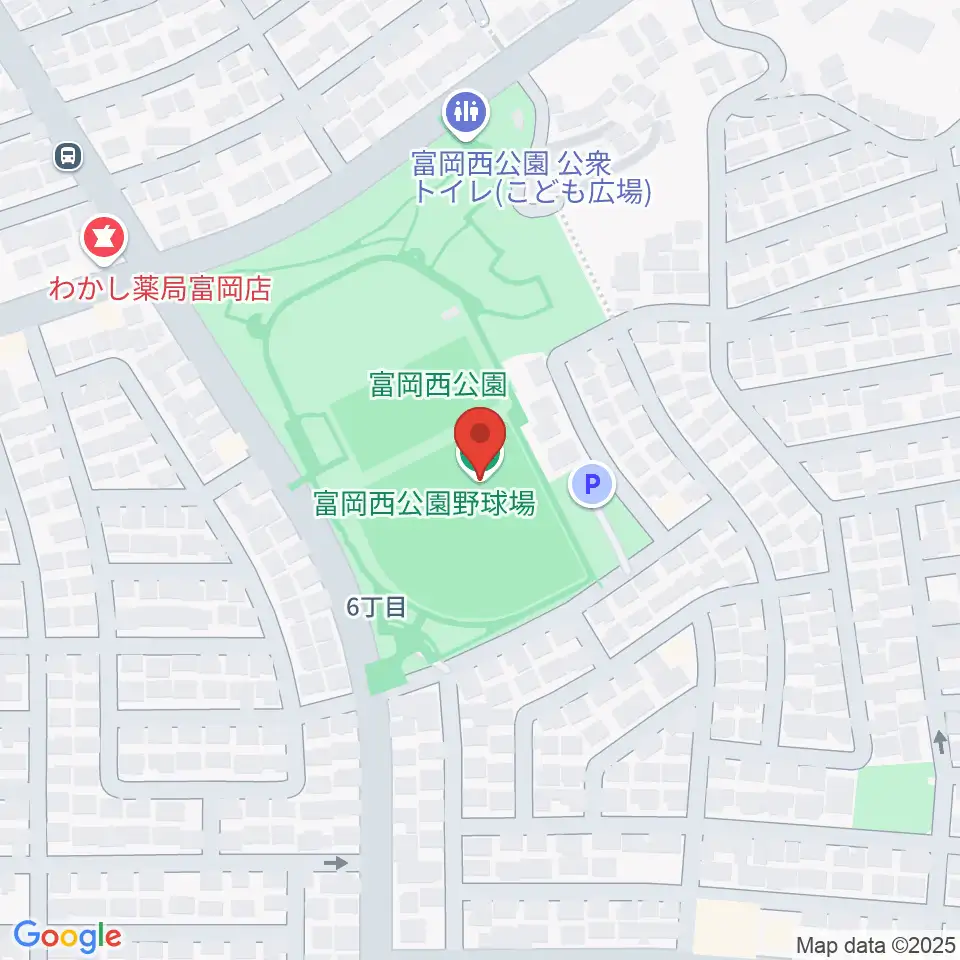 富岡西公園野球場周辺のホテル一覧地図