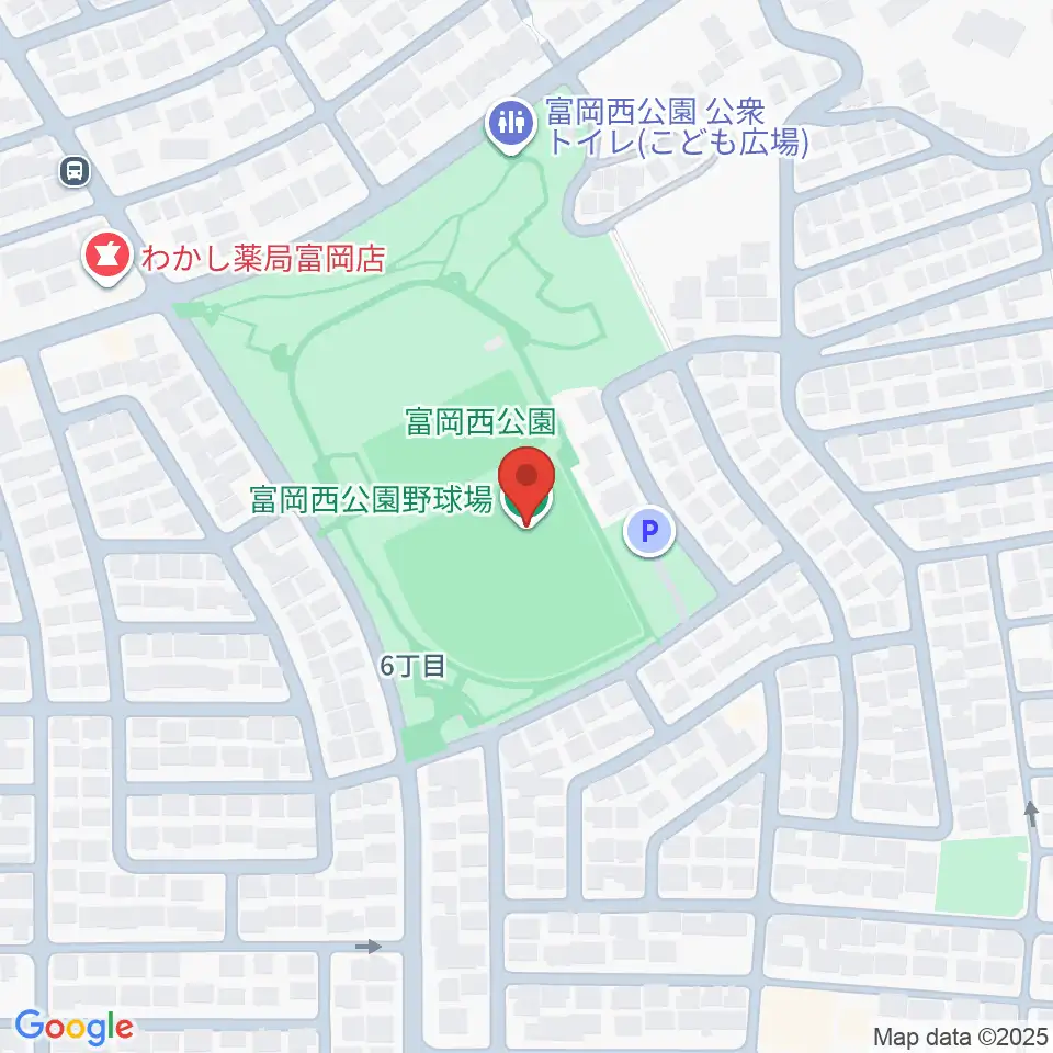 富岡西公園野球場周辺のホテル一覧地図