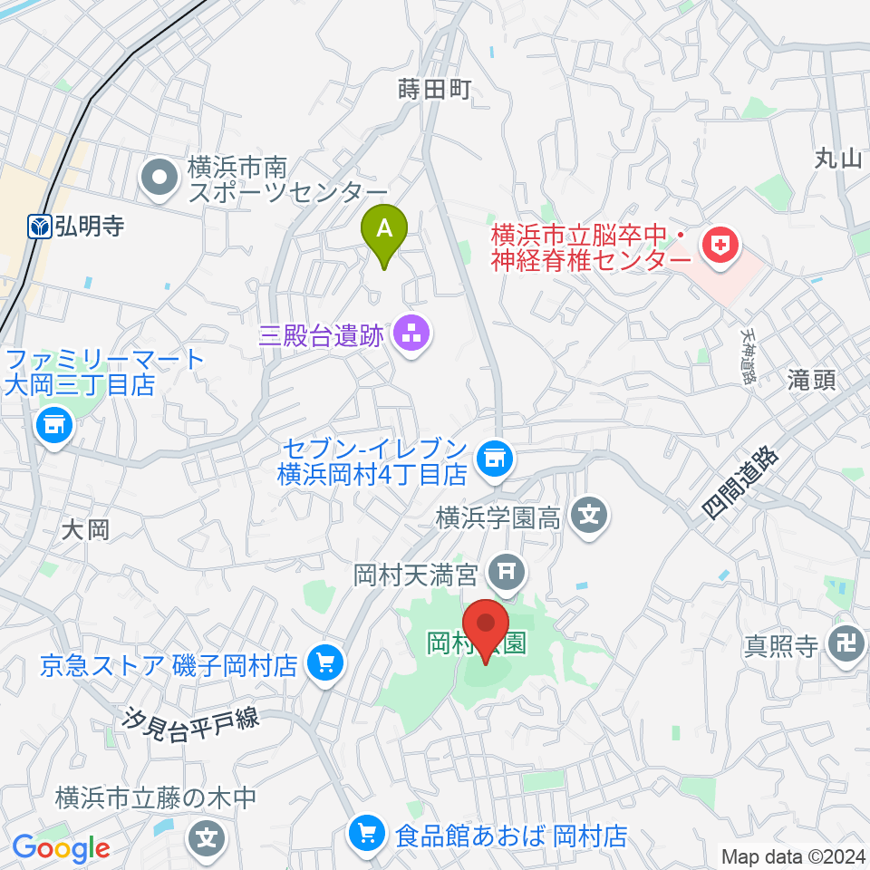 岡村公園野球場周辺のホテル一覧地図