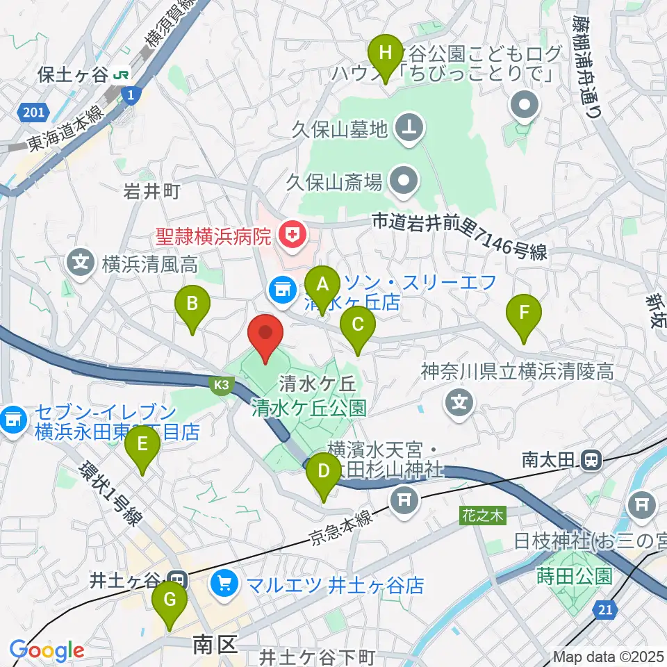 清水ケ丘公園運動広場周辺のホテル一覧地図
