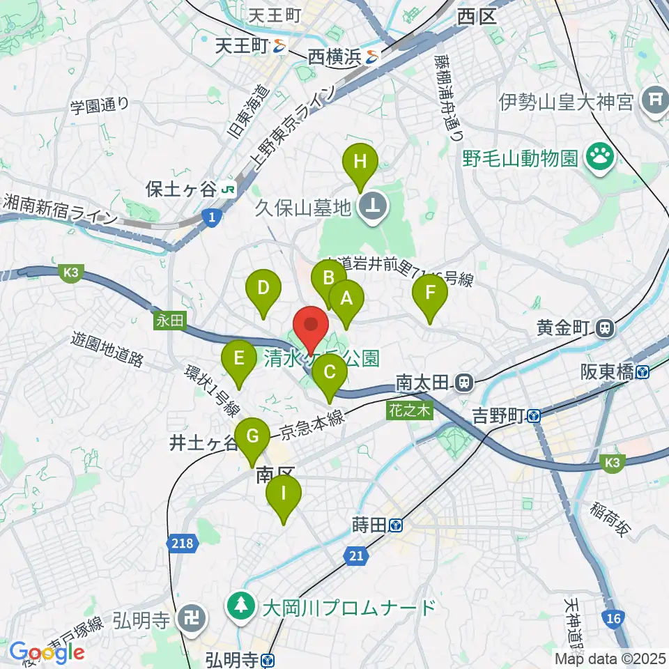 清水ケ丘公園プール周辺のホテル一覧地図