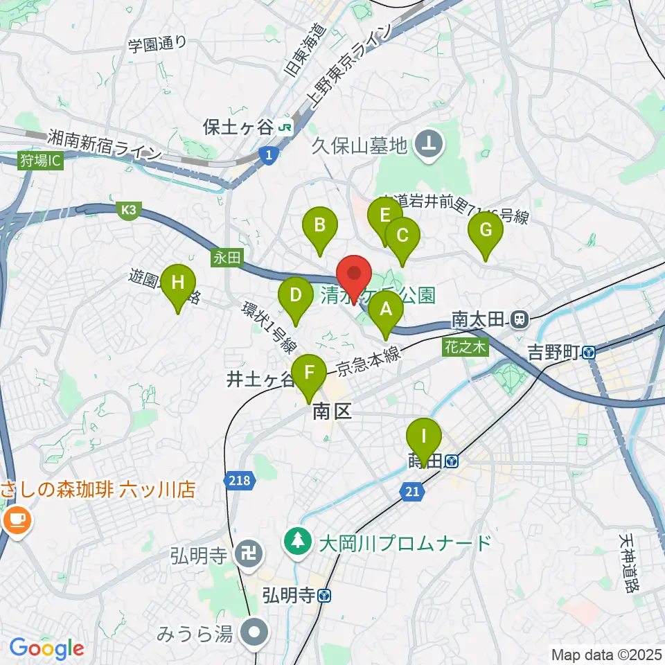清水ケ丘公園多目的広場周辺のホテル一覧地図