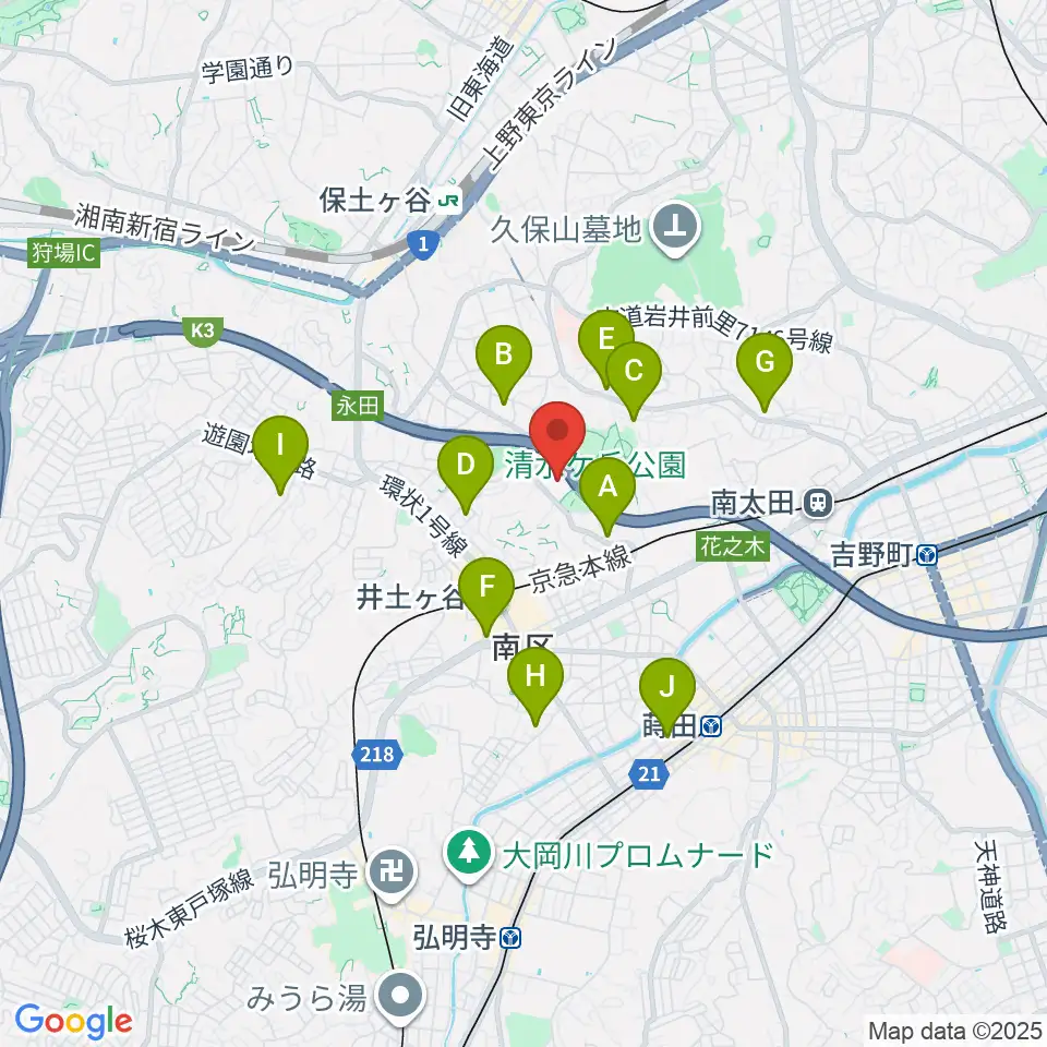 清水ケ丘公園多目的広場周辺のホテル一覧地図