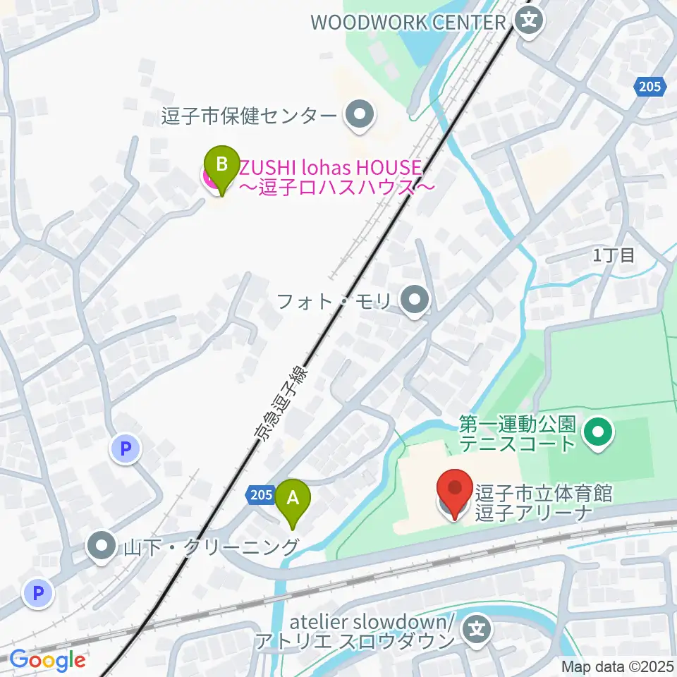 逗子アリーナ周辺のホテル一覧地図