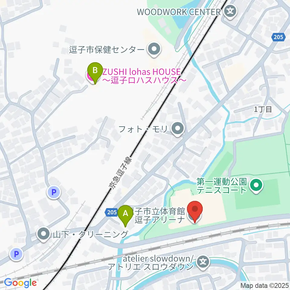 逗子アリーナ周辺のホテル一覧地図