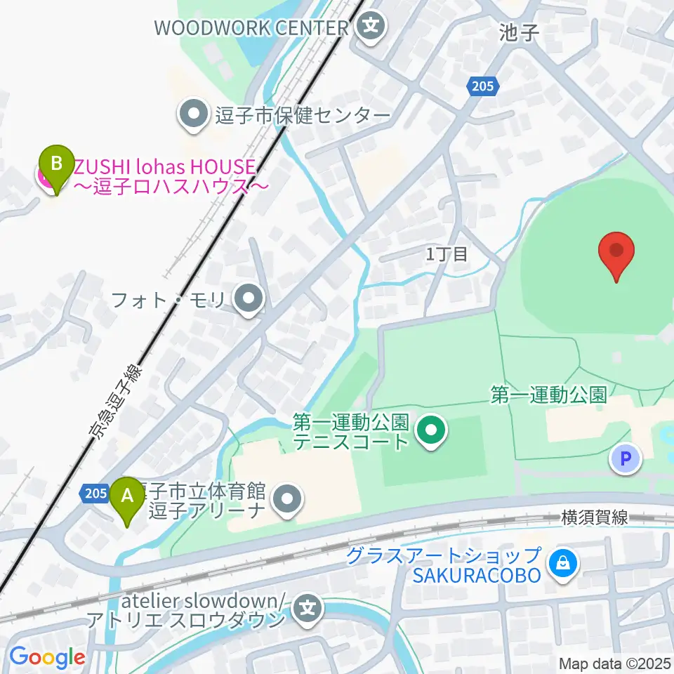 第一運動公園野球場周辺のホテル一覧地図