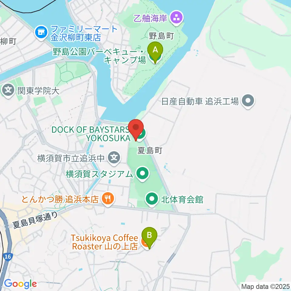 DOCK OF BAYSTARS YOKOSUKA周辺のホテル一覧地図