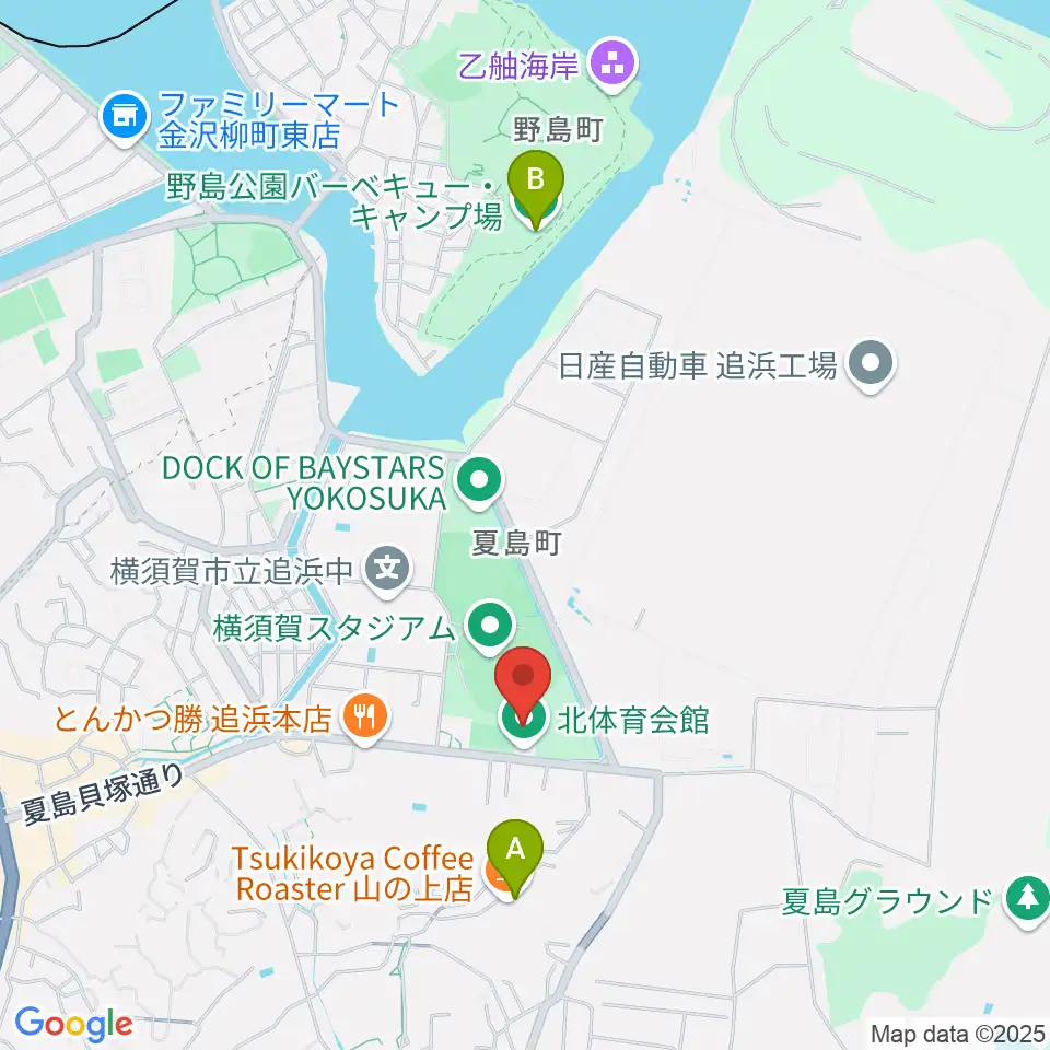 横須賀市北体育会館周辺のホテル一覧地図