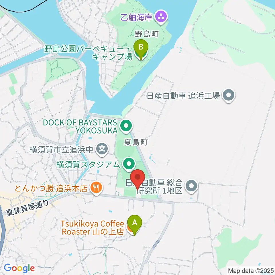 横須賀市北体育会館周辺のホテル一覧地図