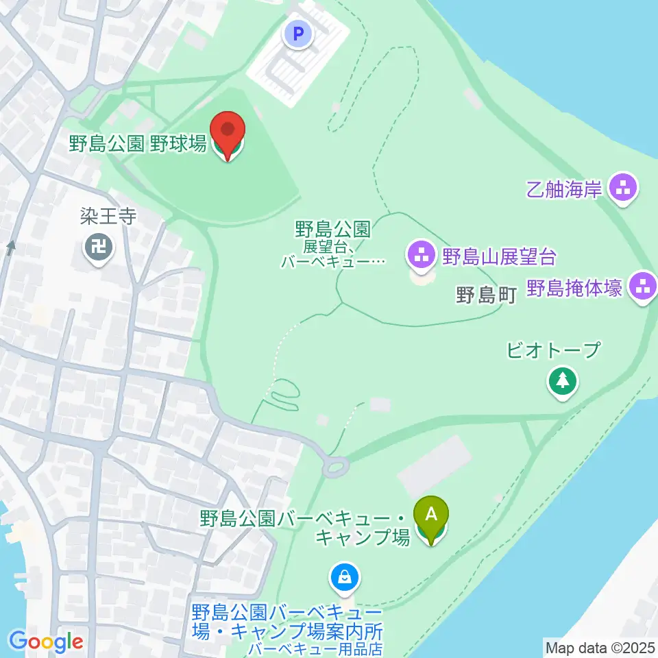 野島公園野球場周辺のホテル一覧地図