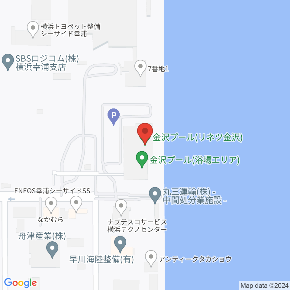 横浜市金沢プール周辺のホテル一覧地図