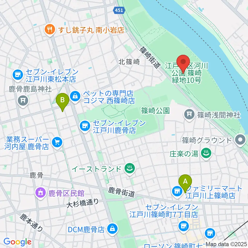 江戸川サッカー場・少年サッカー場周辺のホテル一覧地図