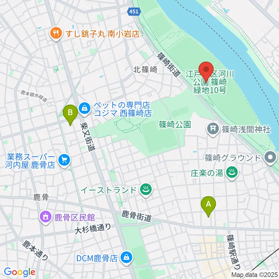 江戸川サッカー場・少年サッカー場周辺のホテル一覧地図