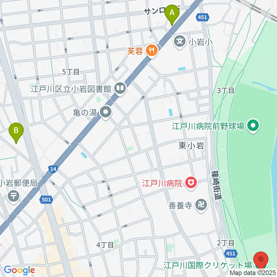 江戸川病院前スポーツ広場周辺のホテル一覧地図