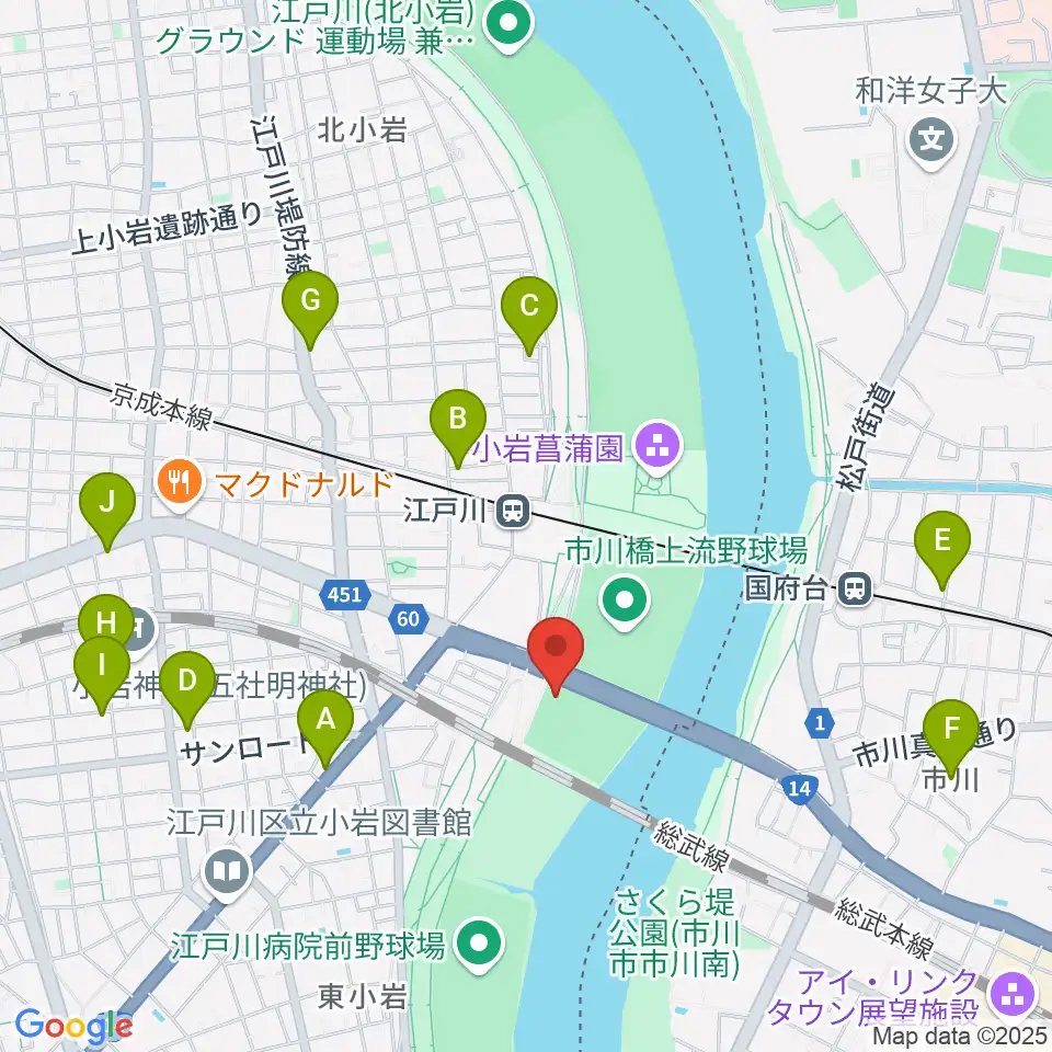 北小岩少年野球場周辺のホテル一覧地図