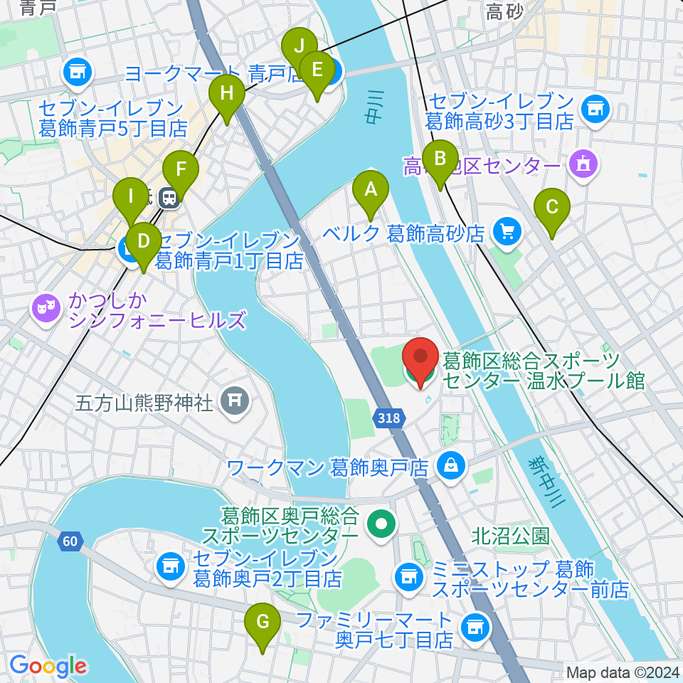 奥戸総合スポーツセンター温水プール館周辺のホテル一覧地図