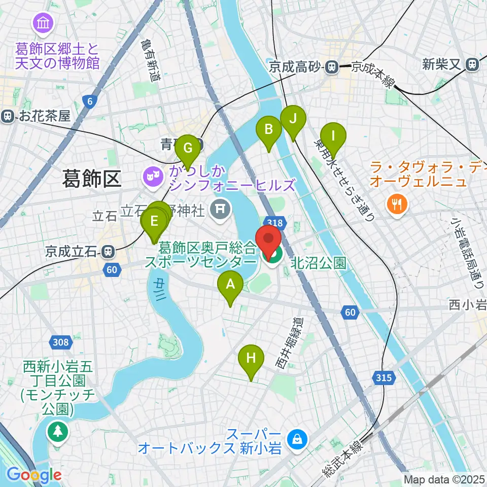 奥戸総合スポーツセンター体育館周辺のホテル一覧地図