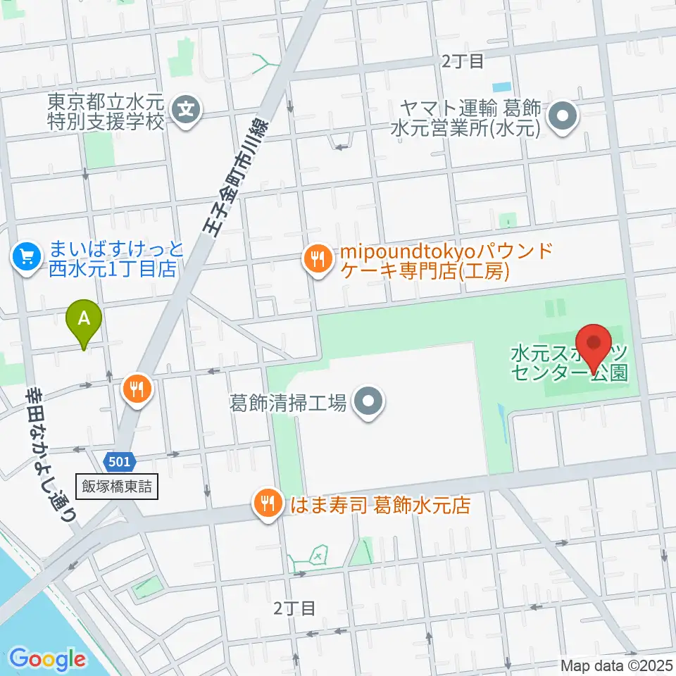 水元総合スポーツセンター多目的広場周辺のホテル一覧地図