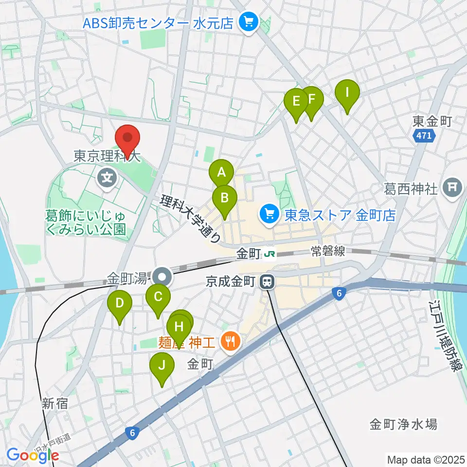 葛飾にいじゅくみらい公園運動場周辺のホテル一覧地図