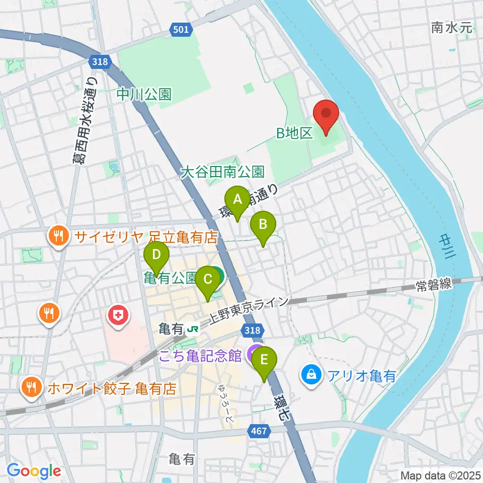 中川公園野球場周辺のホテル一覧地図