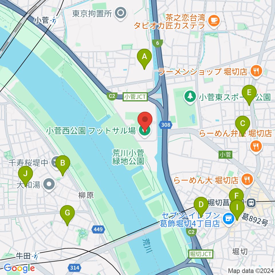 小菅西公園フットサル場周辺のホテル一覧地図