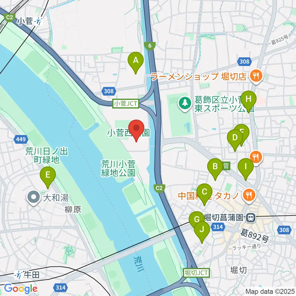 小菅西公園フットサル場周辺のホテル一覧地図